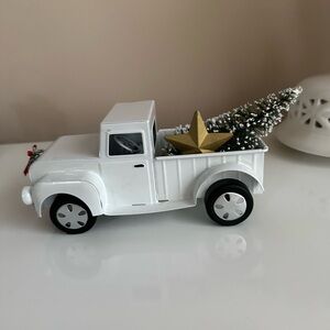 Target White Truck with Gold Star and Green Tree Decor